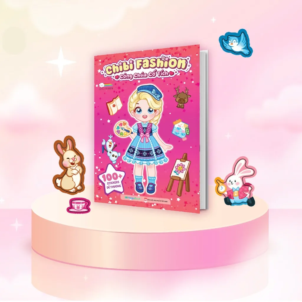 Ảnh Sách Combo 5 Cuốn Chibi Fashion (Bóc dán hơn 500+ stickers váy, phụ kiện xinh đẹp) cho bé gái 3