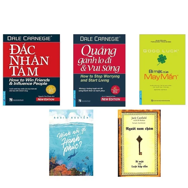 Ảnh Sách - Combo đắc nhân tâm, bí mật may mắn người nam châm, mình nói gì khi nói hạnh phúc, quẳng gánh lo đi(lẻ tuỳ chọn) 2