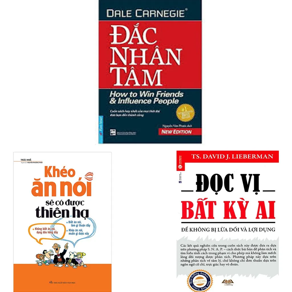 Ảnh Sách - Combo ba cuốn: Đắc nhân tâm+ Đọc vị bất kì ai+ Khéo ăn nói sẽ có được thiên hạ. 1