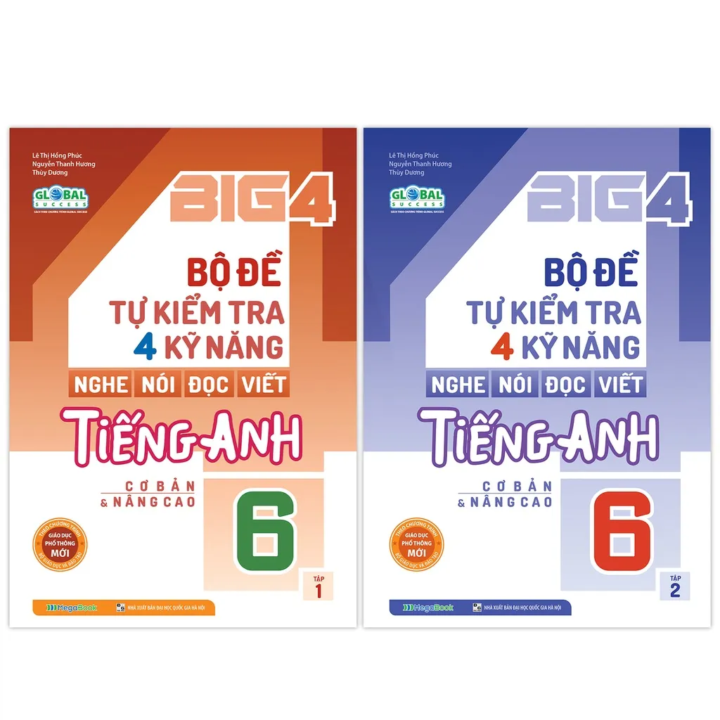 Ảnh Sách Combo Big 4 bộ đề tự kiểm tra 4 kỹ năng Nghe - Nói - Đọc - Viết tiếng Anh (cơ bản và nâng cao) Lớp 6 (Global) 1