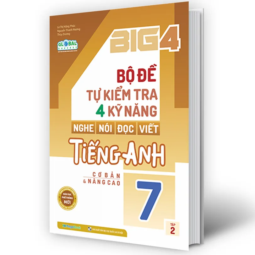 Ảnh Sách - Combo Big 4 bộ đề tự kiểm tra 4 kỹ năng Nghe - Nói - Đọc - Viết tiếng Anh cơ bản và nâng cao lớp 7 Tập 1 2 Global 2