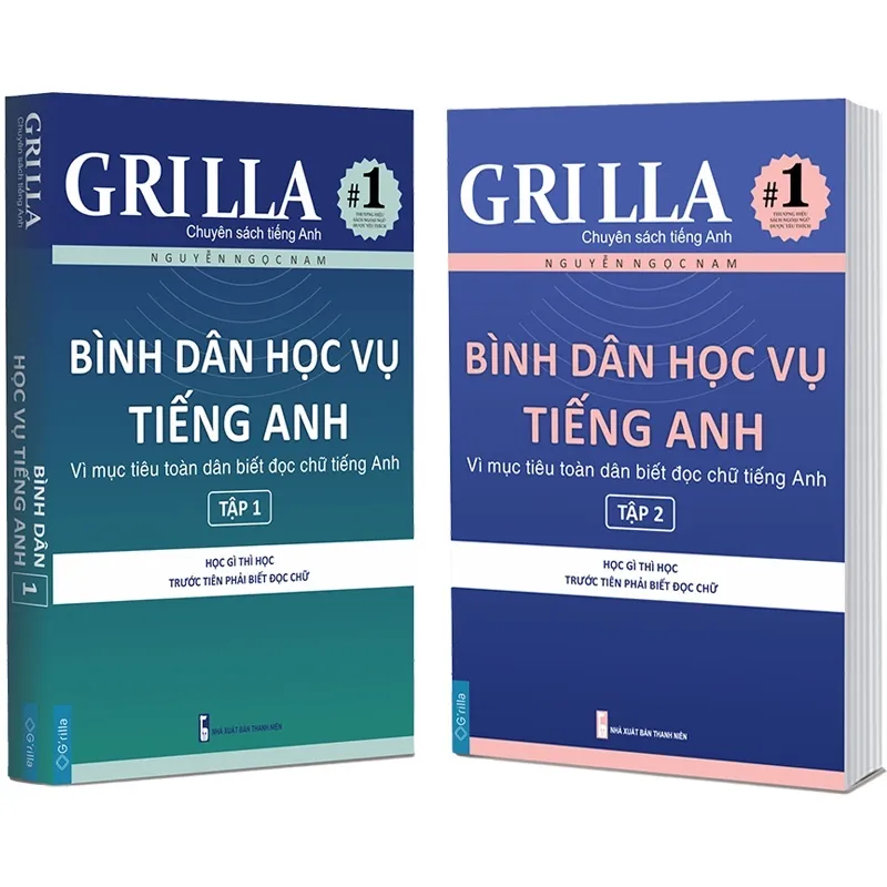 Ảnh Sách - Combo Bình dân học vụ tiếng Anh Tập 1-2 GRILLA, kèm App 2