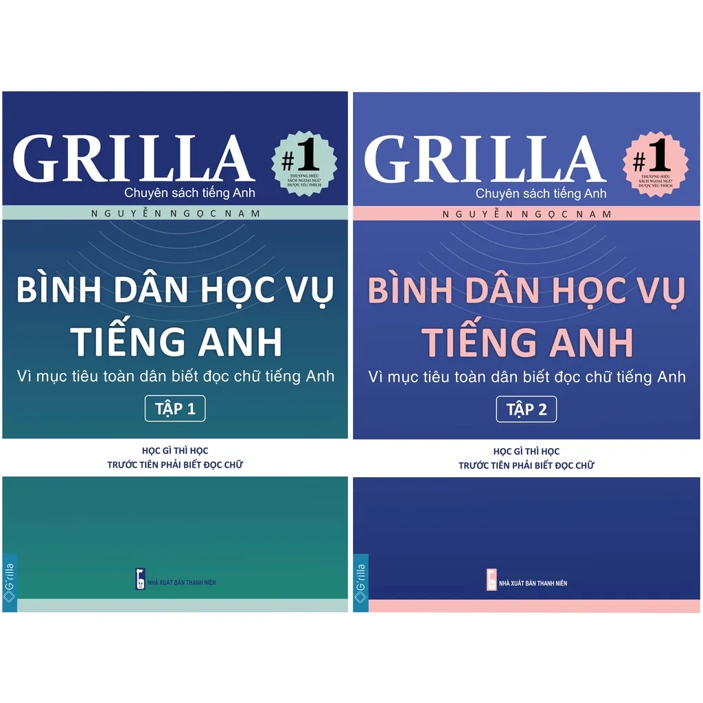 Ảnh Sách - Combo Bình dân học vụ tiếng Anh Tập 1-2 GRILLA, kèm App 3