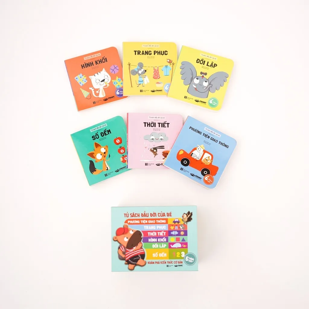 Ảnh Sách - Combo boardbook bồi cứng thiết kế riêng cho trẻ 0-3 tuổi - Crabit Kidbooks 1
