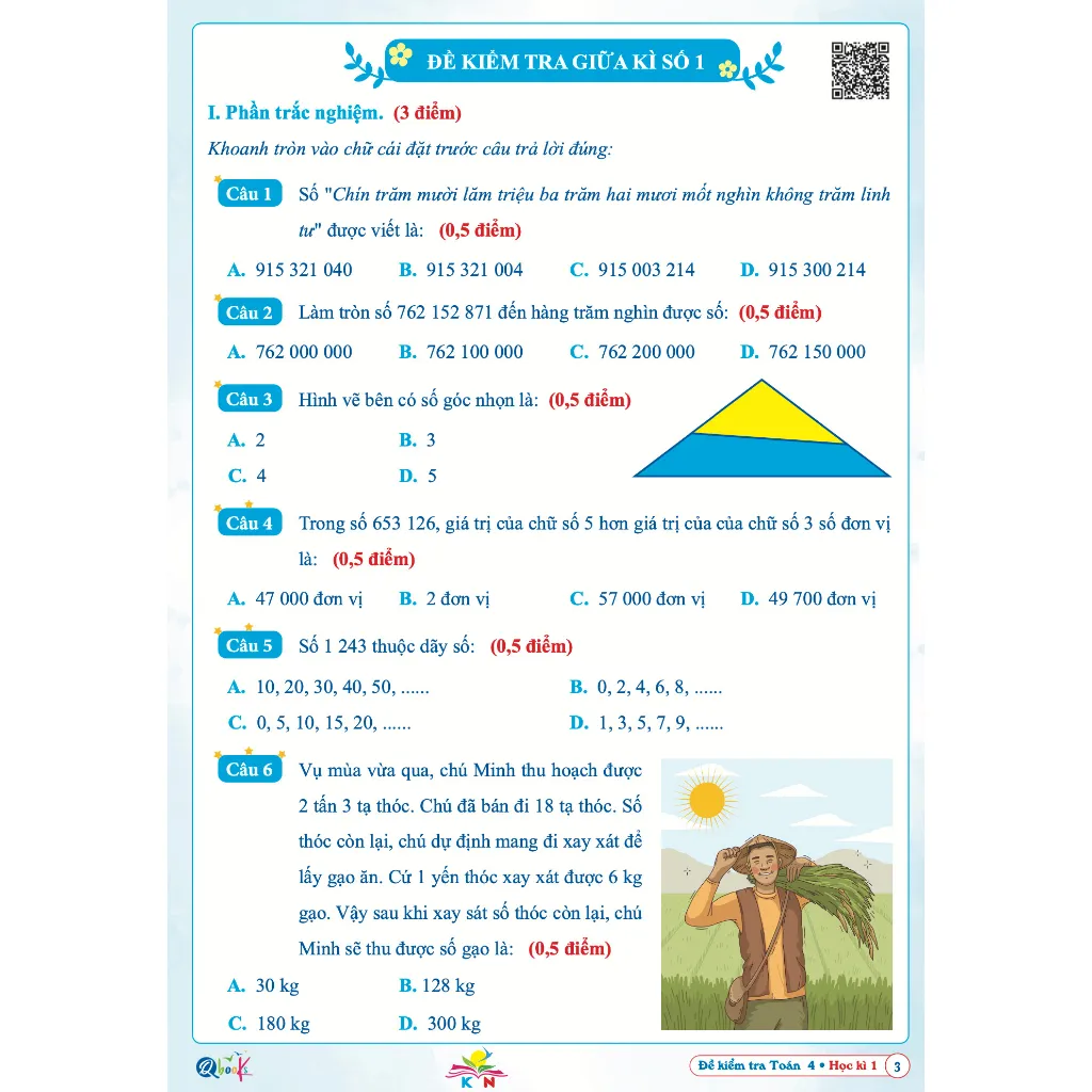 Ảnh Sách - Combo Đề Kiểm Tra Toán, Tiếng Việt 4 - Kết Nối Tri Thức Với Cuộc Sống - Kì 1 (2 cuốn) Sanbooks 3