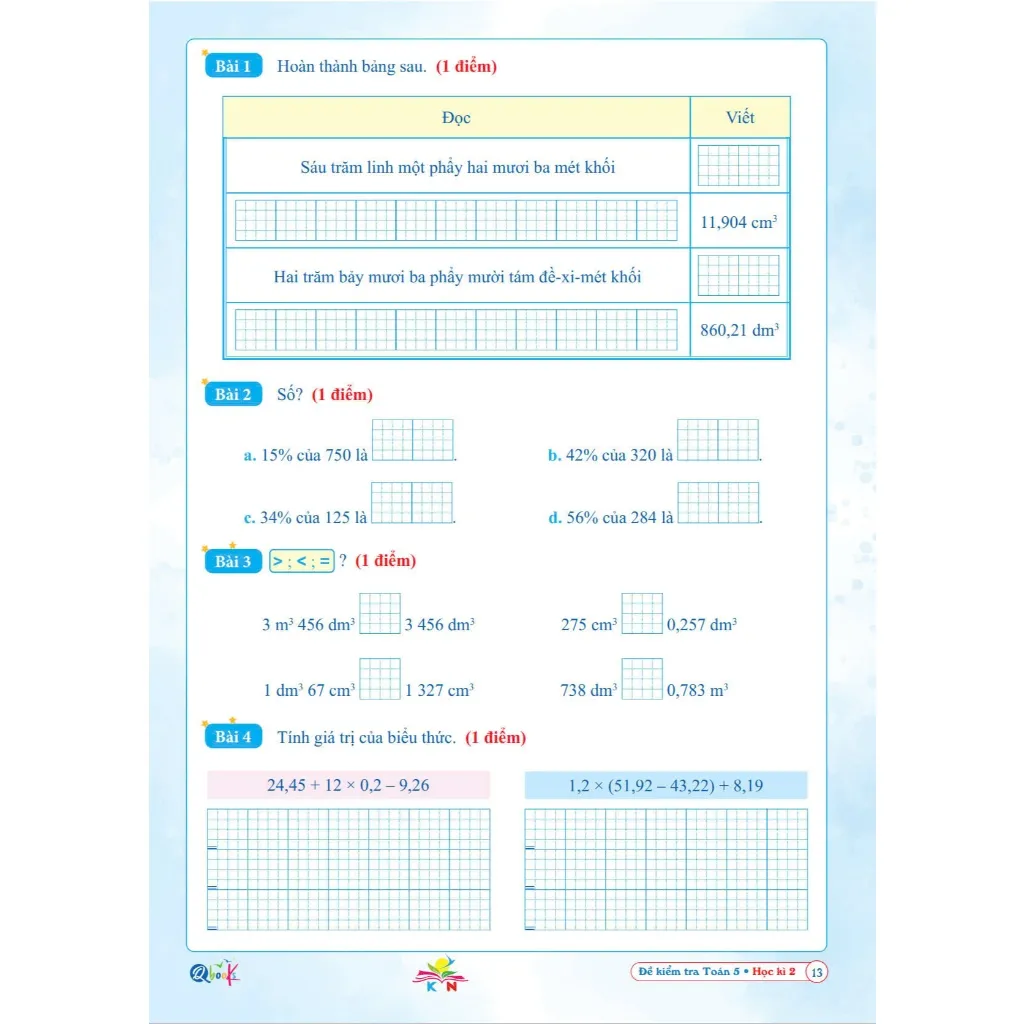 Ảnh Sách - Combo Đề Kiểm Tra Toán Và Tiếng Việt Lớp 5 - Học Kì 2 - Kết Nối Tri Thức (Bộ 2 Cuốn) 2