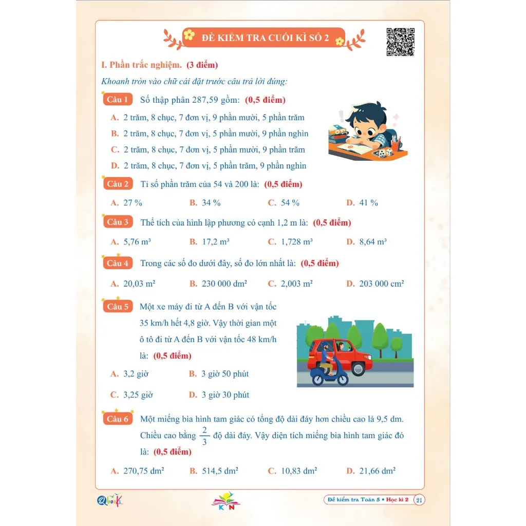 Ảnh Sách - Combo Đề Kiểm Tra Toán Và Tiếng Việt Lớp 5 - Học Kì 2 - Kết Nối Tri Thức (Bộ 2 Cuốn) 3