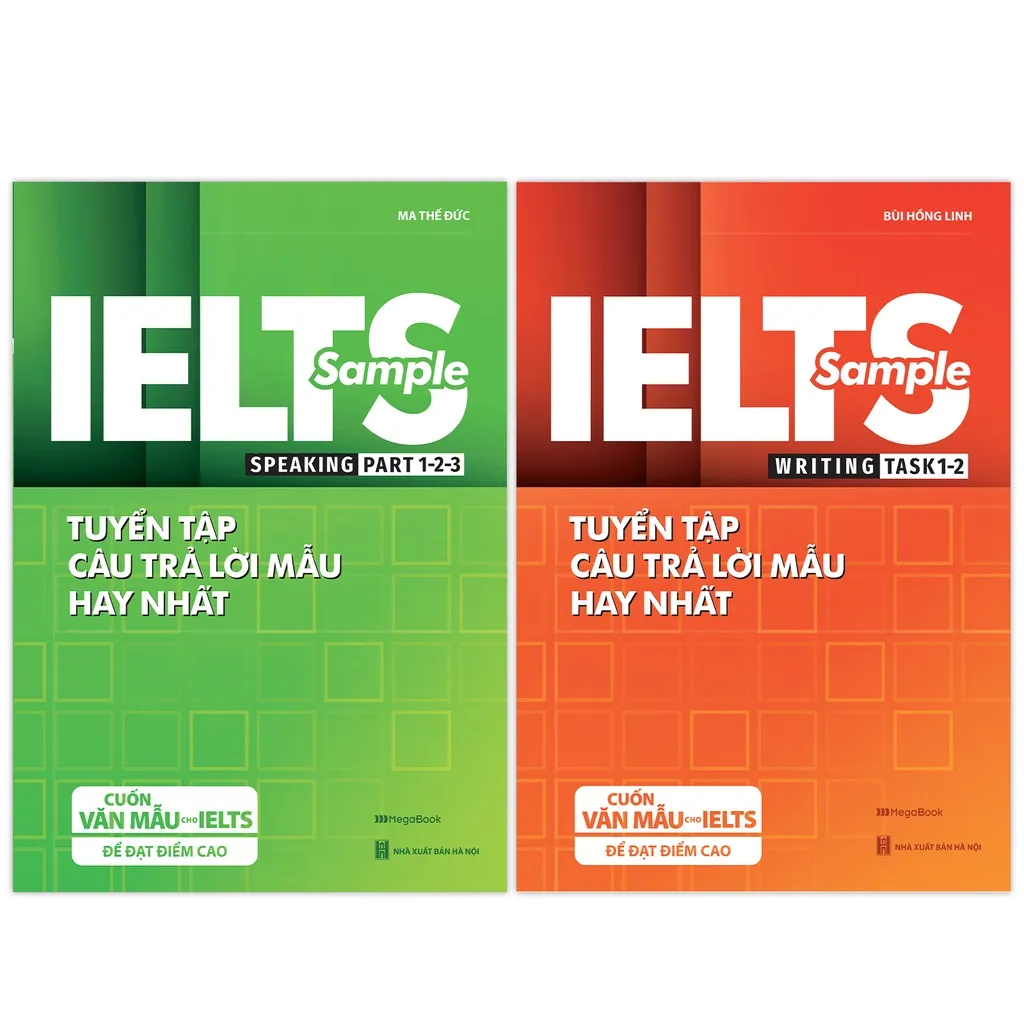 Ảnh Sách - Combo IELTS SAMPLE Writing 1 2 và Speaking 1 2 3 - Tuyển tập câu trả lời mẫu hay nhất 1