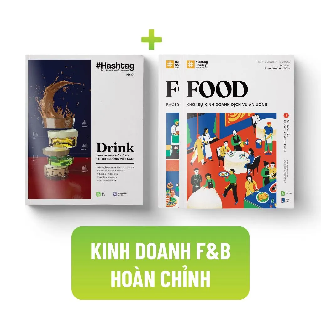 Ảnh Sách - COMBO KINH DOANH F&B HOÀN CHỈNH (Hashtag No.1 Drink + Hashtag No.4 Food) 2