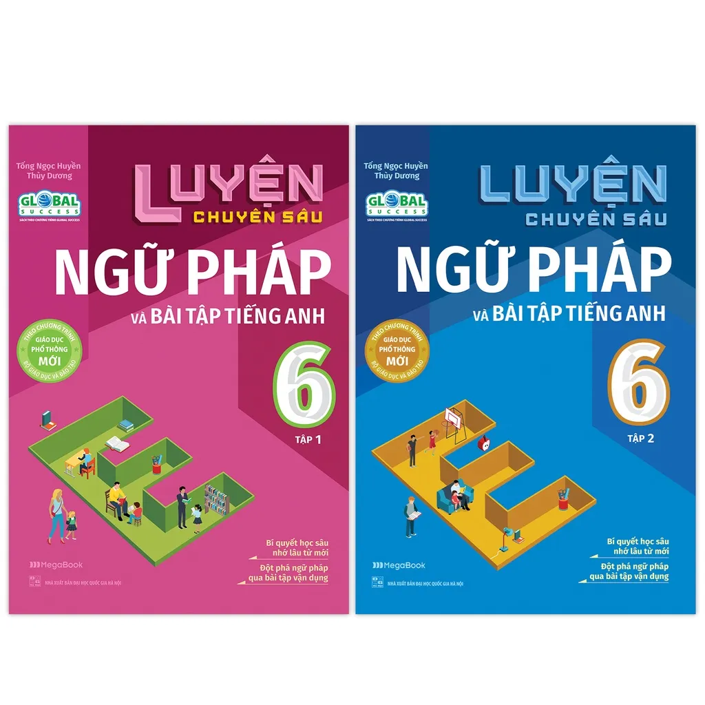 Ảnh Sách - Combo Luyện chuyên sâu ngữ pháp và bài tập tiếng Anh 6 Global tập 1 và tập 2 - Chương Trình Mới - mega 1
