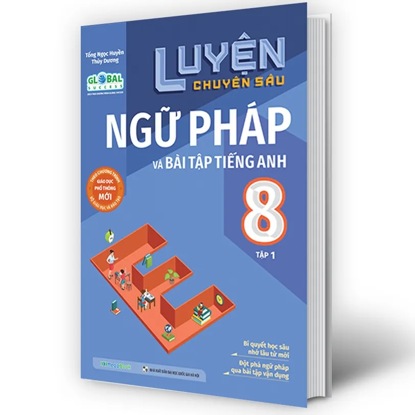Ảnh Sách - Combo Luyện Chuyên Sâu Ngữ Pháp Và Bài Tập Tiếng Anh 8 tập 1 và 2 Chương Trình Mới GLOBAL 1