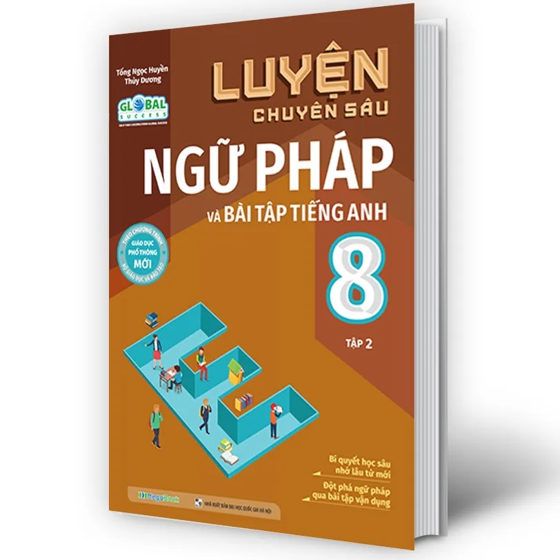 Ảnh Sách - Combo Luyện Chuyên Sâu Ngữ Pháp Và Bài Tập Tiếng Anh 8 tập 1 và 2 Chương Trình Mới GLOBAL 2