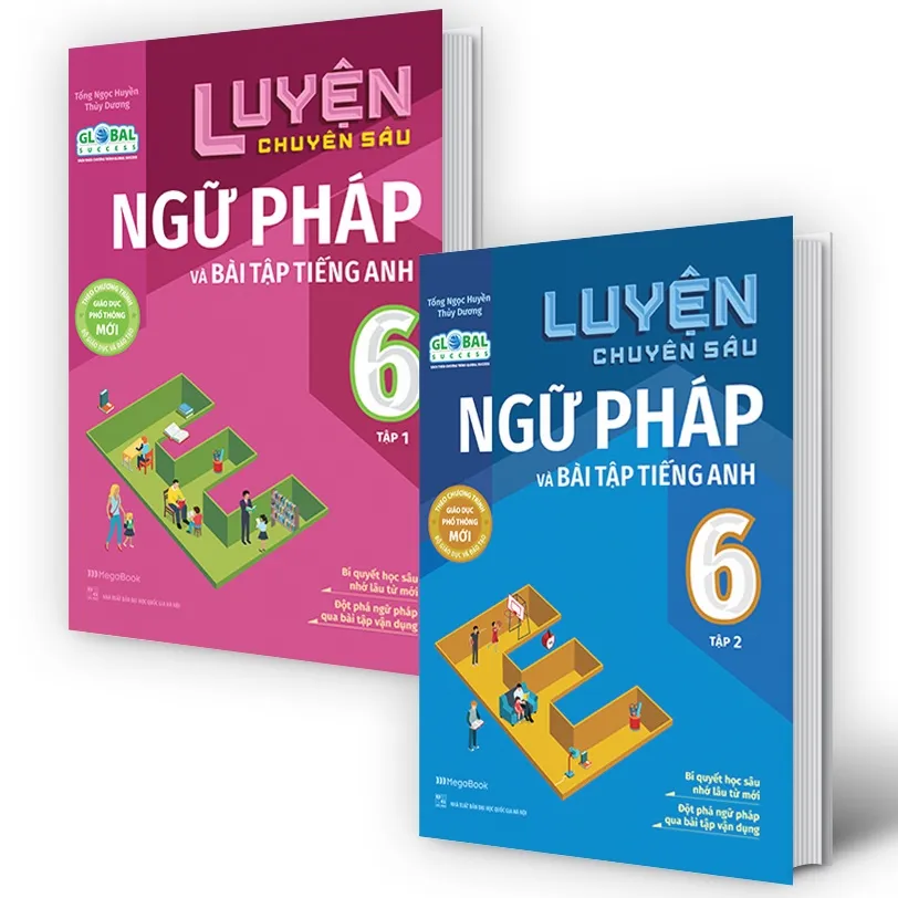 Ảnh Sách - Combo Luyện chuyên sâu ngữ pháp và bài tập tiếng Anh 6 Global tập 1 và tập 2 Global 2