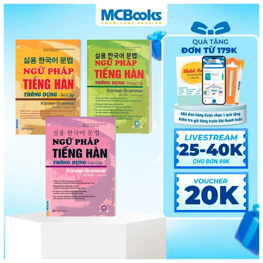 Ảnh Sách - Combo Ngữ Pháp Tiếng Hàn Thông Dụng 1