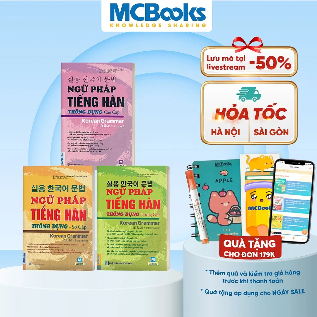Ảnh Sách - Combo Ngữ Pháp Tiếng Hàn Thông Dụng 3