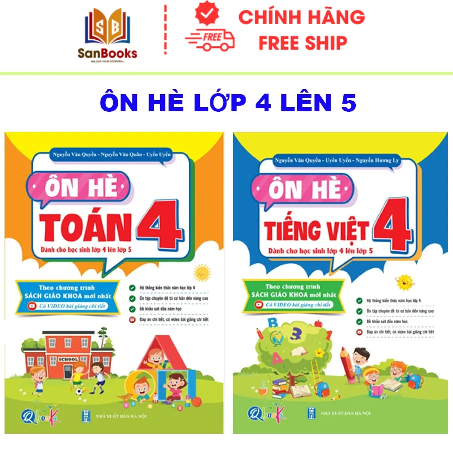 Ảnh Sách - Combo Ôn Hè Toán và Tiếng Việt 4 - Chương Trình Mới - Dành cho học sinh lớp 4 lên 5 (2 cuốn) 1
