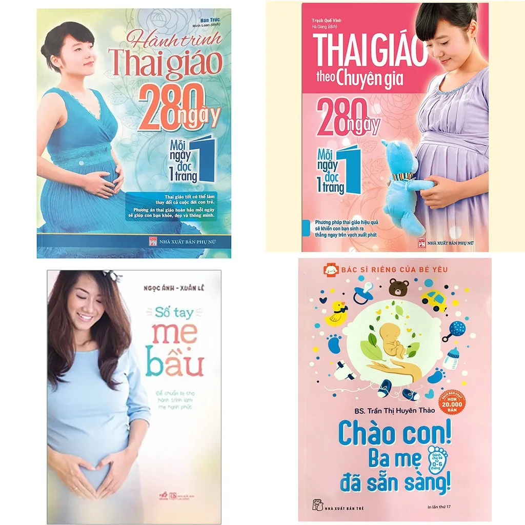 Ảnh Sách - Combo: Thai giáo theo chuyên gia+Hành trình thai giáo+ Sổ Tay Mẹ Bầu+Chào con ba mẹ đã sẵn sàng( lẻ,tùy chọn,bộ) 1