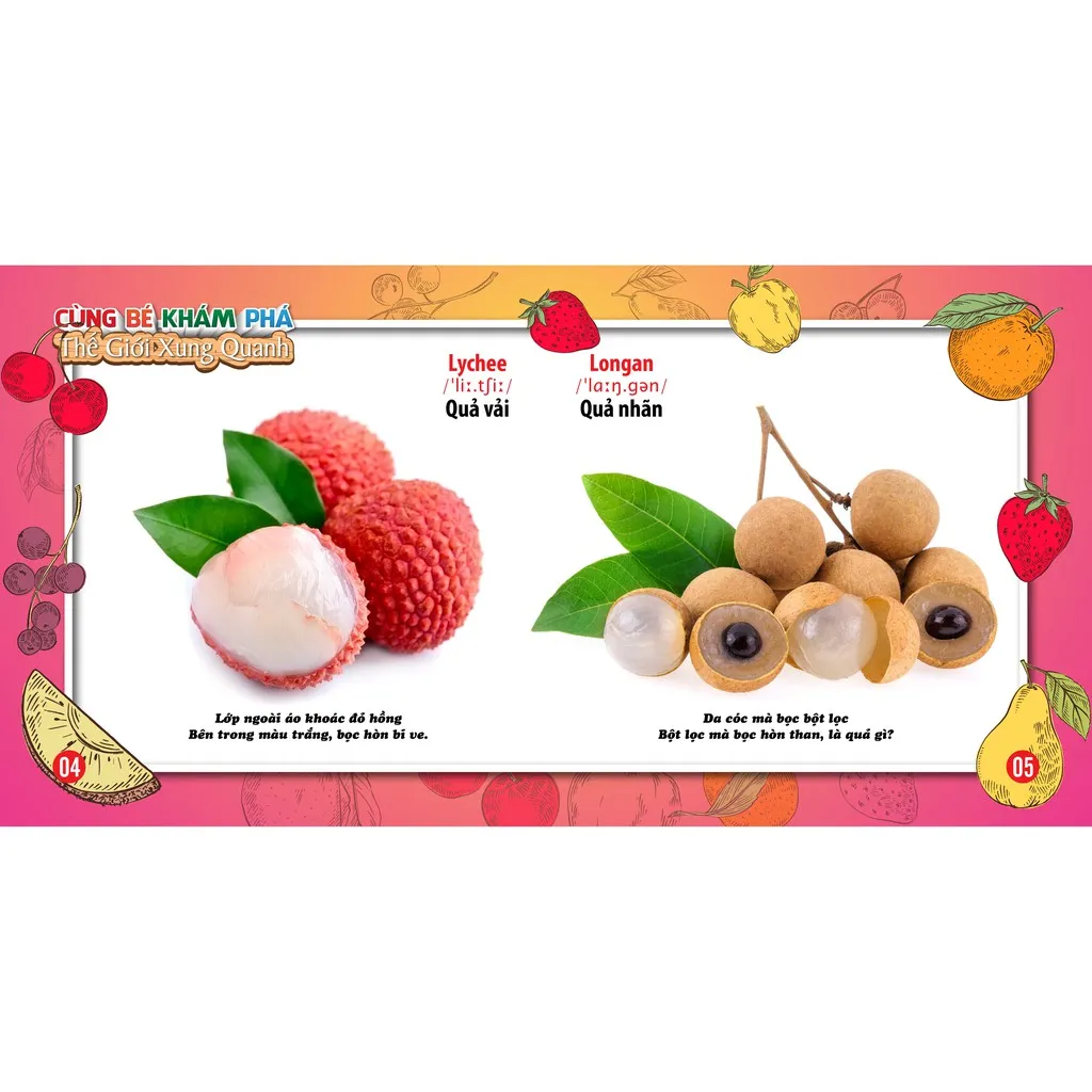 Ảnh Sách - Cùng Bé Khám Phá Thế Giới Xung Quanh Trái Cây Sách Song Ngữ (Bìa Cứng) 2