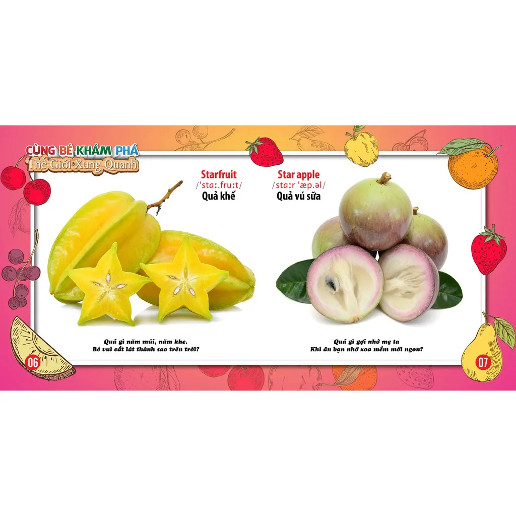Ảnh Sách - Cùng Bé Khám Phá Thế Giới Xung Quanh Trái Cây Sách Song Ngữ (Bìa Cứng) 3