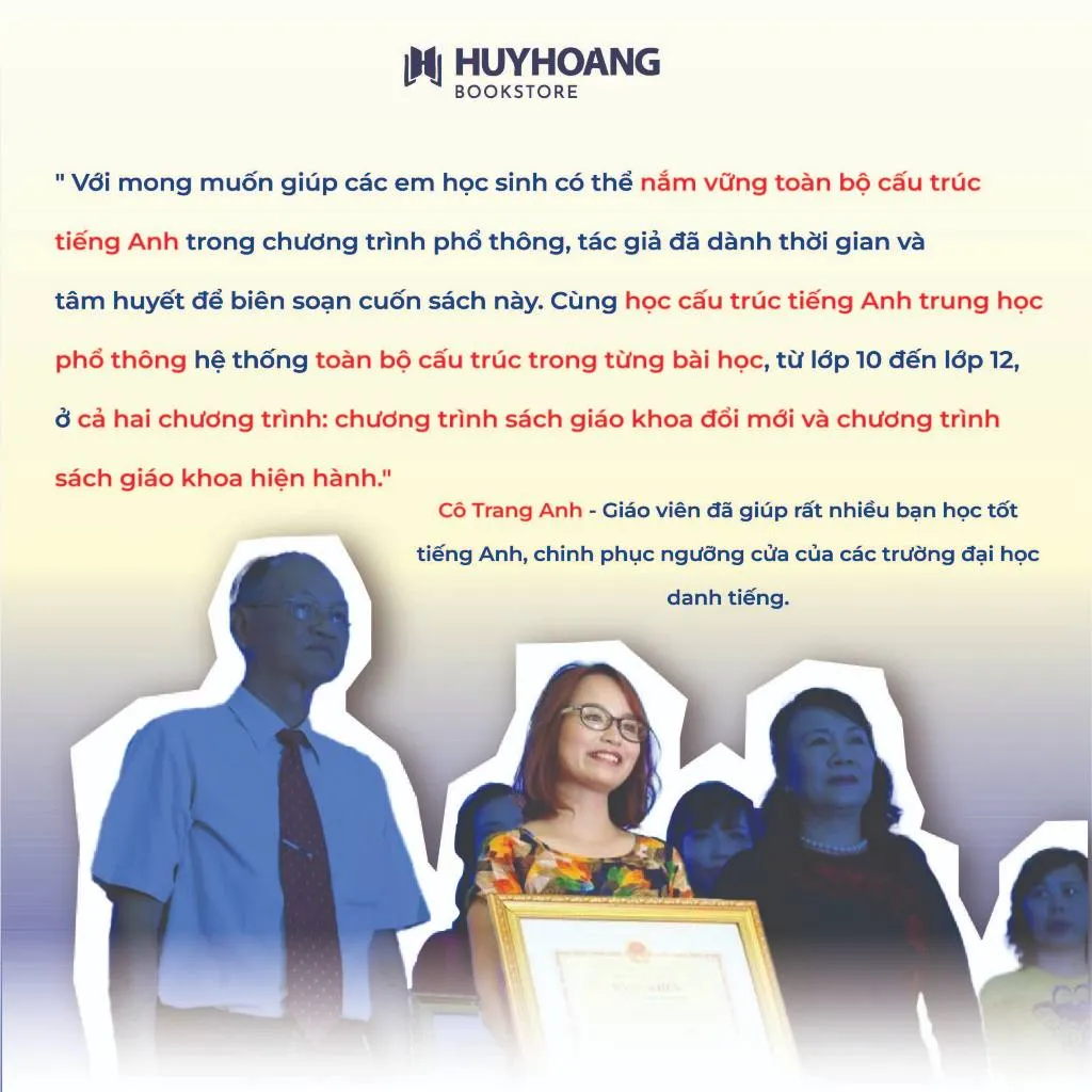 Ảnh Sách - Cùng Học Cấu Trúc Tiếng Anh Trung Học Phổ Thông, tự học tiếng anh, Huy Hoàng Bookstore 1