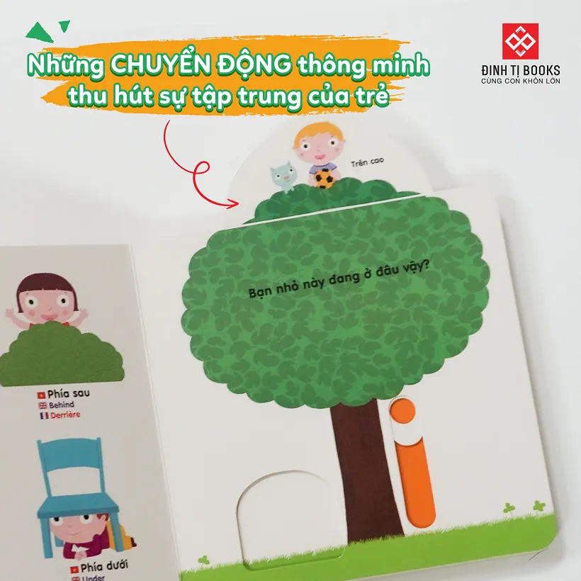Ảnh Sách đa tương tác - Chuyển động thông minh đa ngữ Việt - Anh - Pháp - Dành cho trẻ từ 0 - 6 tuổi - Đinh Tị Books 4