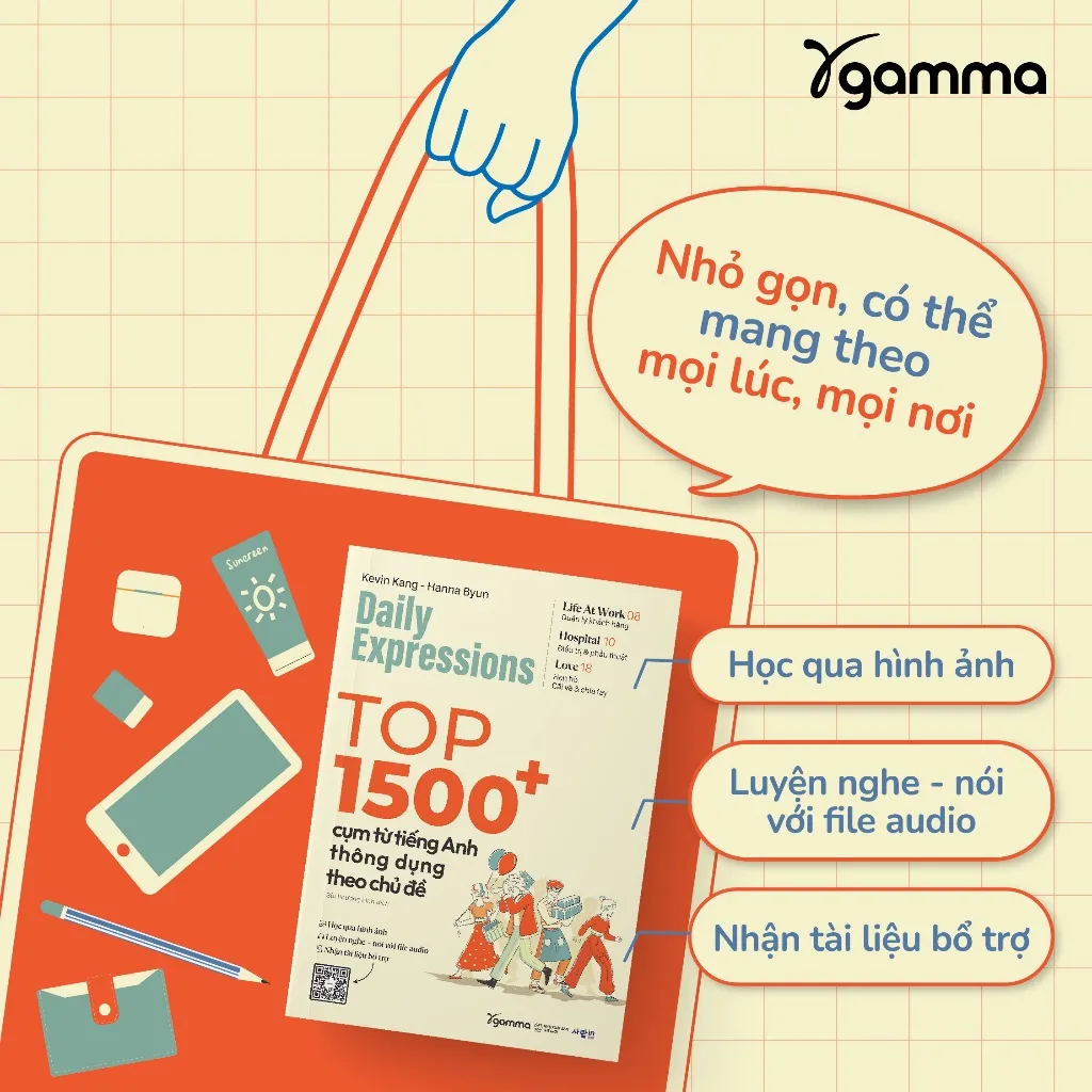 Ảnh Sách Daily Expressions: Top 1500+ Cụm Từ Tiếng Anh Thông Dụng Theo Chủ Đề (Kevin Kang - Hanna Byun) 3