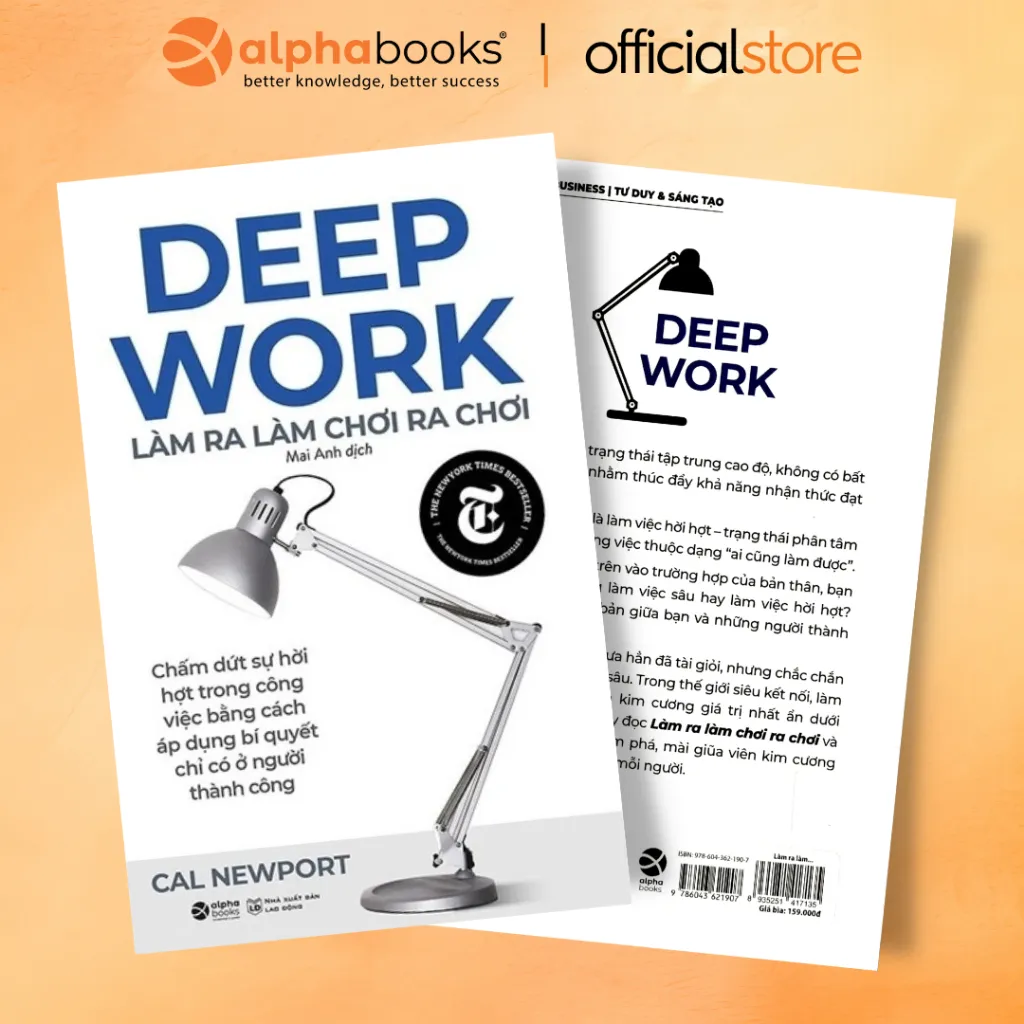 Ảnh Sách - Deep Work - Làm ra làm chơi ra chơi: Bí quyết LÀM VIỆC SÂU để thành công trong thế giới nhiều xao nhãng 1