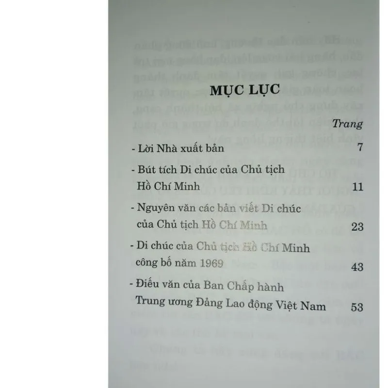 Ảnh Sách - Di chúc của Chủ tịch Hồ Chí Minh 1