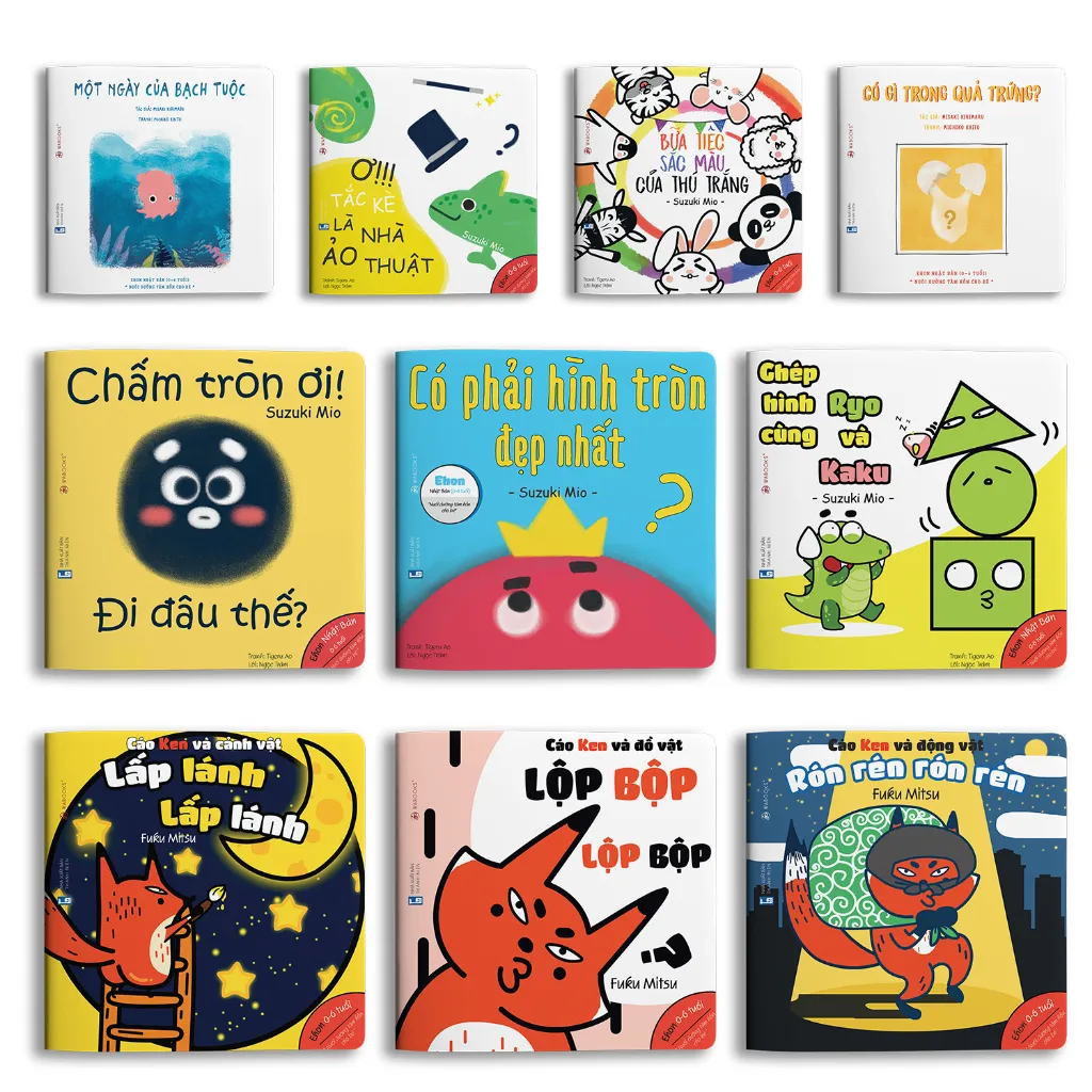 Ảnh Sách Ehon - Combo 10 cuốn Màu sắc, Âm thanh, Hình khối - Dành cho bé 0-6 tuổi 1