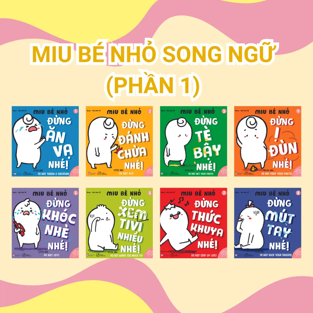 Ảnh Sách - Ehon Kĩ Năng Sống: Miu Bé Nhỏ, Miu Tự Lập - Combo 24 quyển song ngữ (Dành cho trẻ từ 1-6 tuổi) 1