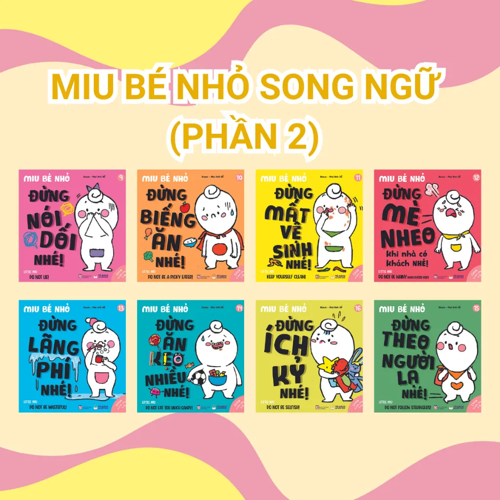 Ảnh Sách - Ehon Kĩ Năng Sống: Miu Bé Nhỏ, Miu Tự Lập - Combo 24 quyển song ngữ (Dành cho trẻ từ 1-6 tuổi) 3