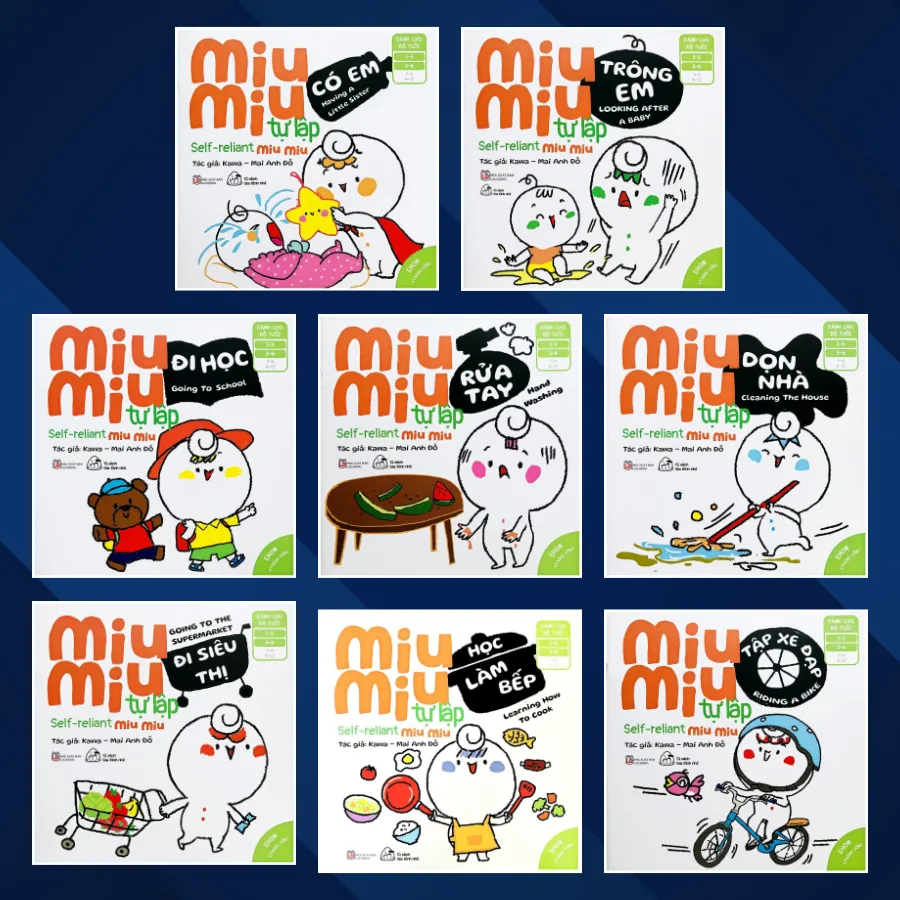 Ảnh Sách Ehon Kĩ Năng Sống - Miu Miu Tự Lập Phần 2 - Song Ngữ Anh - Việt 1-6 tuổi (8 cuốn lẻ tùy chọn) 1