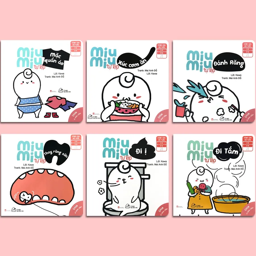 Ảnh Sách - Ehon Kĩ Năng Sống - Miu Miu Tự Lập (6 quyển lẻ tùy chọn) (1-6 tuổi) 1