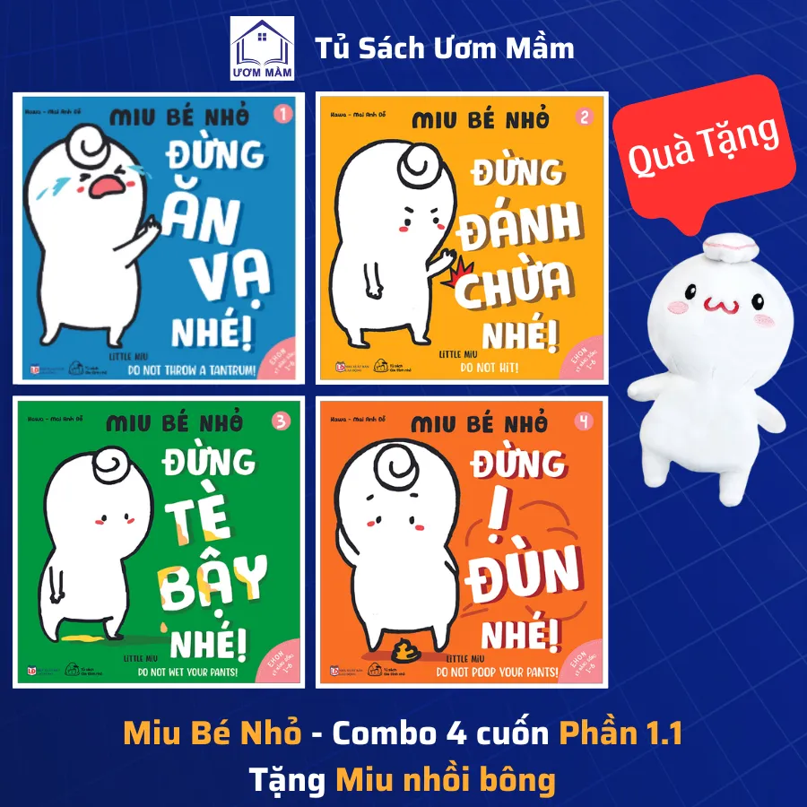 Ảnh Sách Ehon Miu Bé Nhỏ - Phần 1 - Tặng Miu nhồi bông xinh xắn - Song Ngữ Anh - Việt (1-6 tuổi) 2