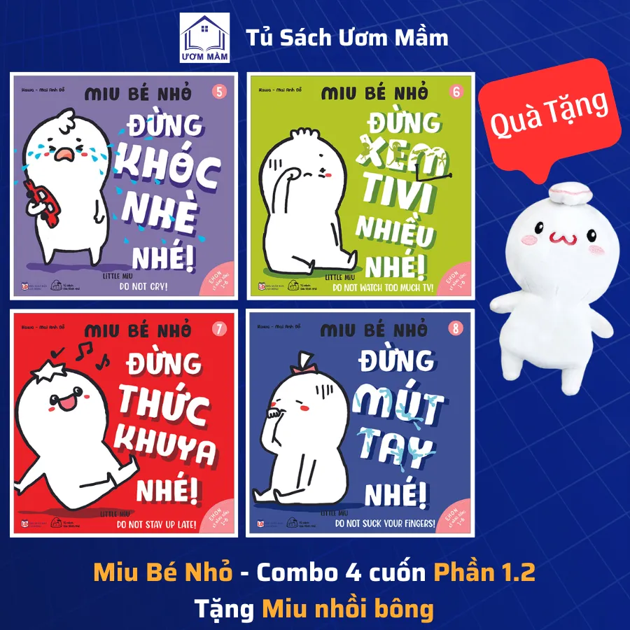 Ảnh Sách Ehon Miu Bé Nhỏ - Phần 1 - Tặng Miu nhồi bông xinh xắn - Song Ngữ Anh - Việt (1-6 tuổi) 3