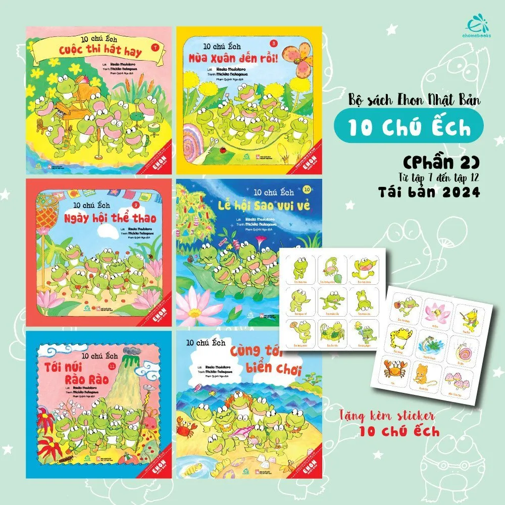 Review Sách Ehon Nhật Bản 10 Chú Ếch (Trọn Bộ 3 Phần Tái Bản) - Nuôi Dưỡng Tâm Hồn Bé