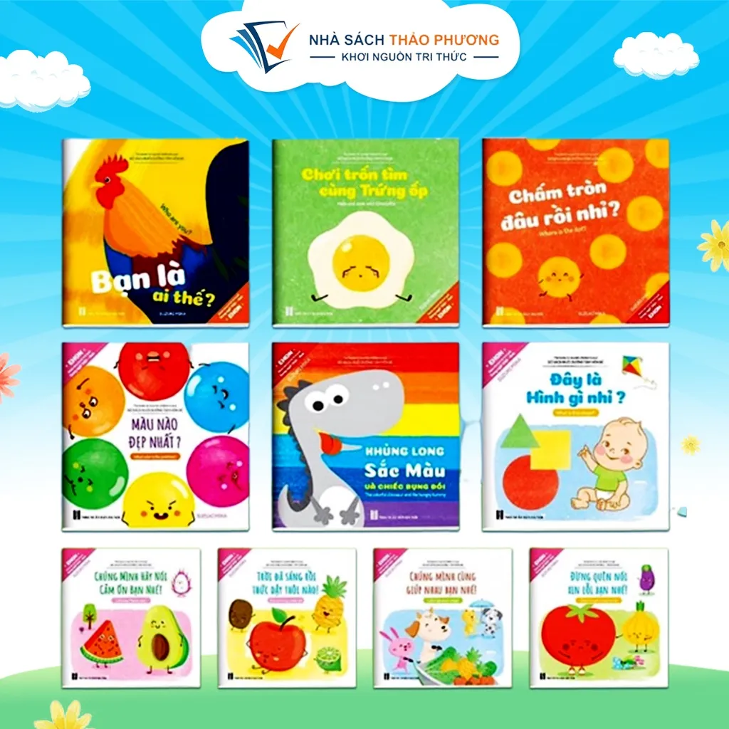 Ảnh Sách - Ehon song ngữ Việt Anh trọn bộ 10 cuốn có file âm thanh nuôi dưỡng tâm hồn bé 3