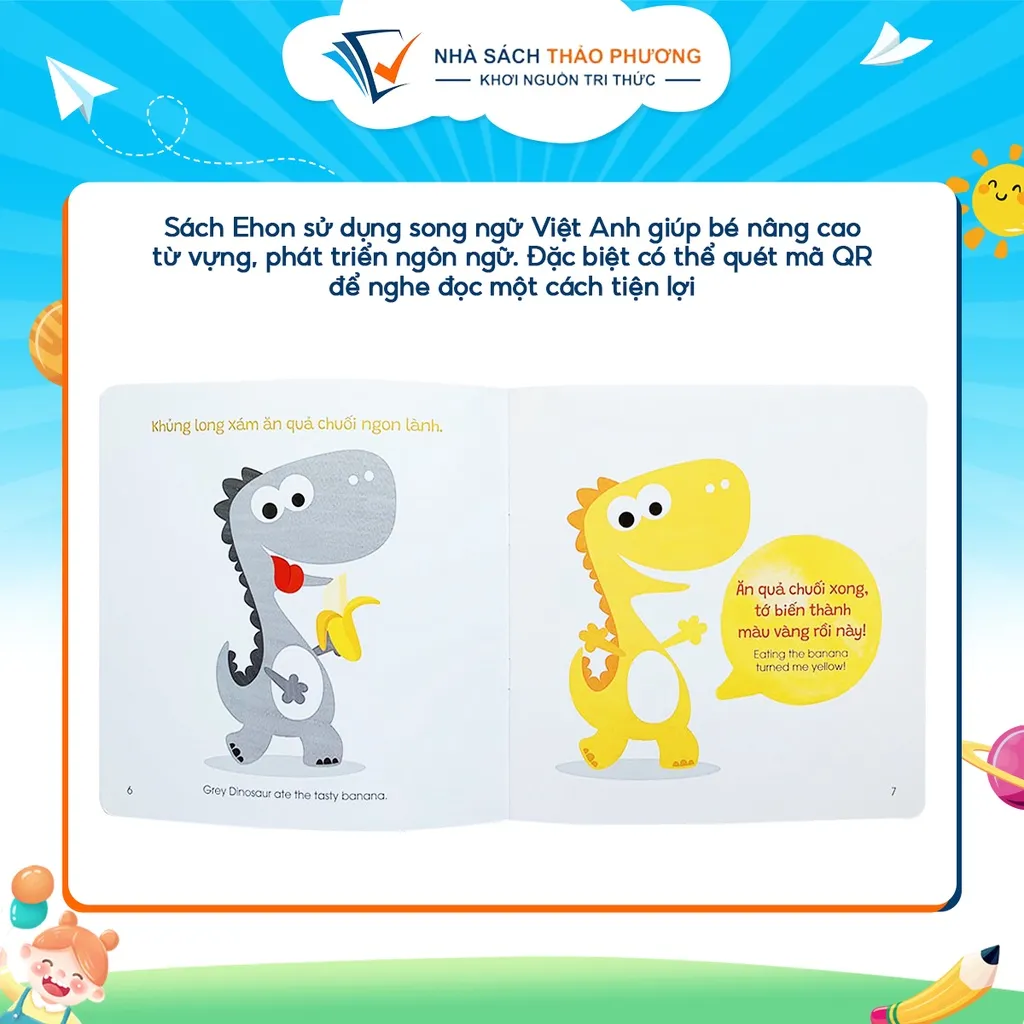 Ảnh Sách - Ehon song ngữ Việt Anh trọn bộ 10 cuốn có file âm thanh nuôi dưỡng tâm hồn bé 4
