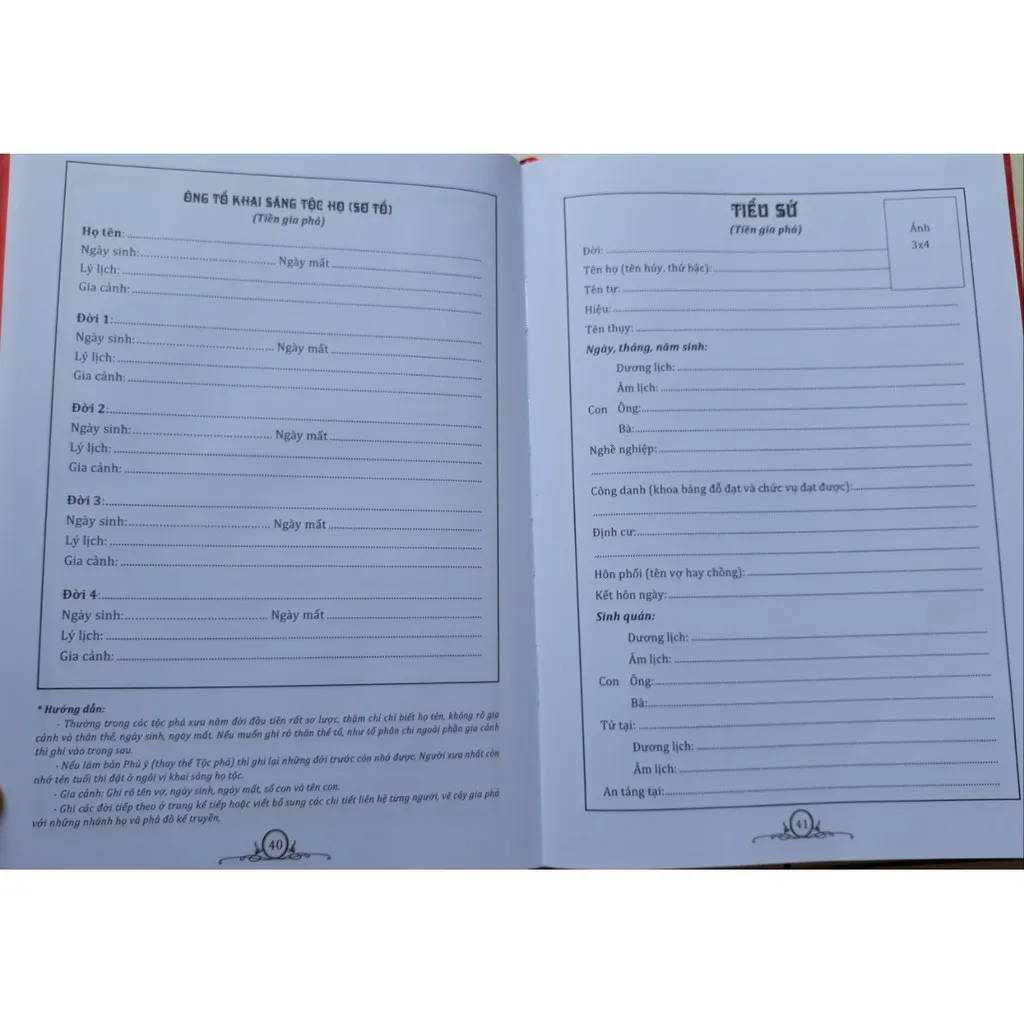Ảnh Sách Gia phả dòng tộc (bìa cứng) 2