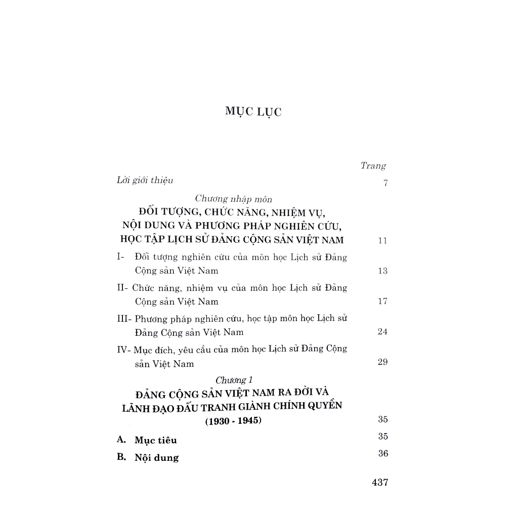 Ảnh Sách - Giáo Trình Lịch Sử Đảng Cộng Sản Việt Nam (Dành Cho Bậc Đại Học Hệ Không Chuyên Lý Luận Chính Trị) 1
