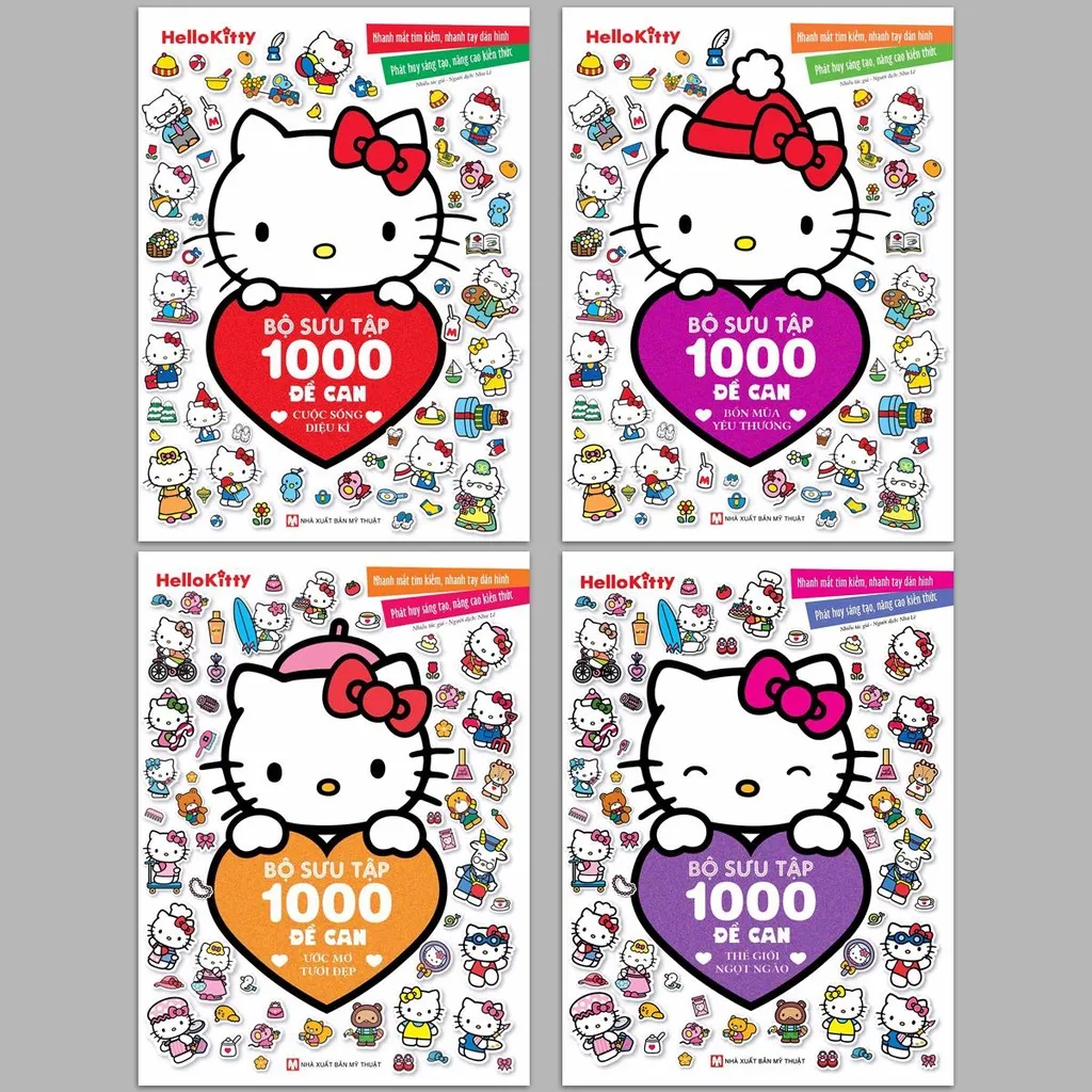 Ảnh Sách - Hello Kitty - Bộ Sưu Tập 1000 đề can - 4 quyển lẻ tùy chọn (2-8 tuổi) 1