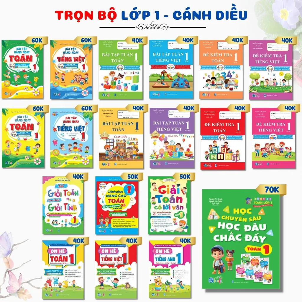 Ảnh Sách Lớp 1- Cánh Diều, Bài tập hàng ngày, Bài Tập Tuần, Đề Kiểm Tra Toán và Tiếng Việt- Học kì 1,2 (Lẻ tuỳ chọn) 1