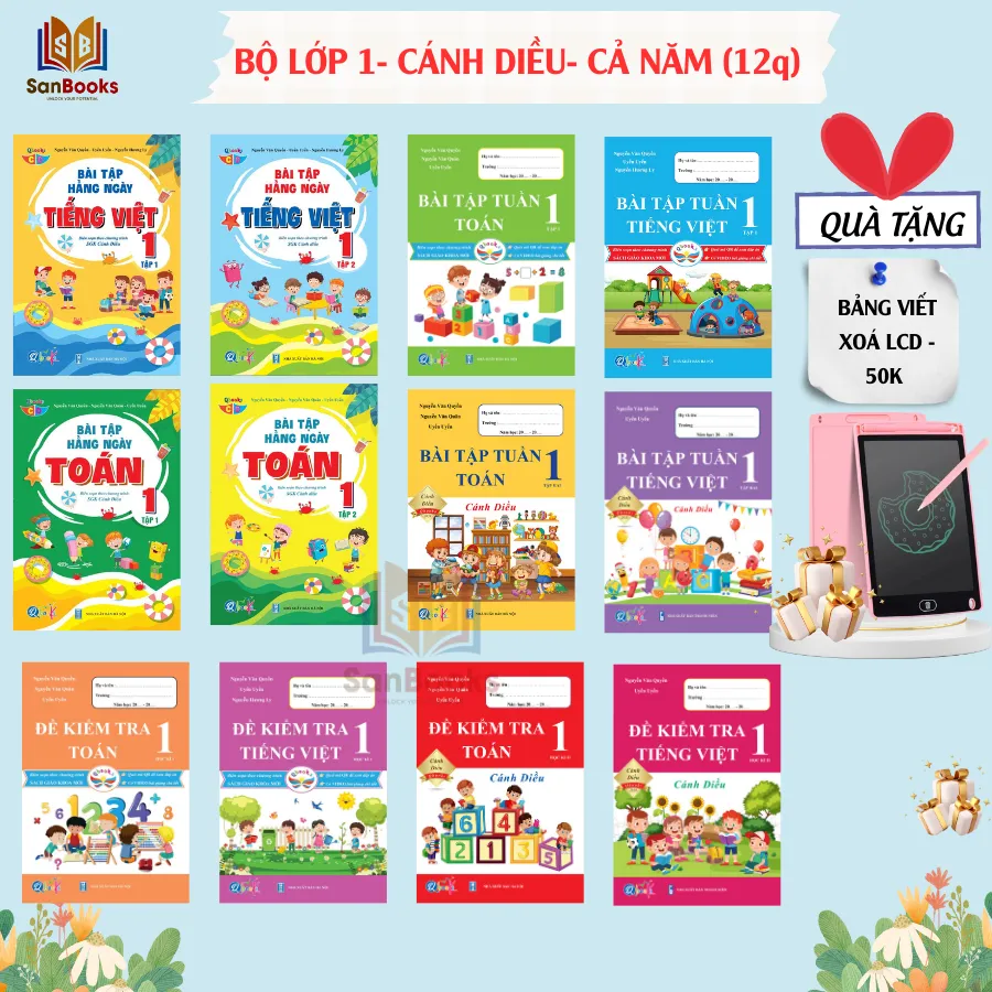 Ảnh Sách Lớp 1- Cánh Diều, Bài tập hàng ngày, Bài Tập Tuần, Đề Kiểm Tra Toán và Tiếng Việt- Học kì 1,2 (Lẻ tuỳ chọn) 2