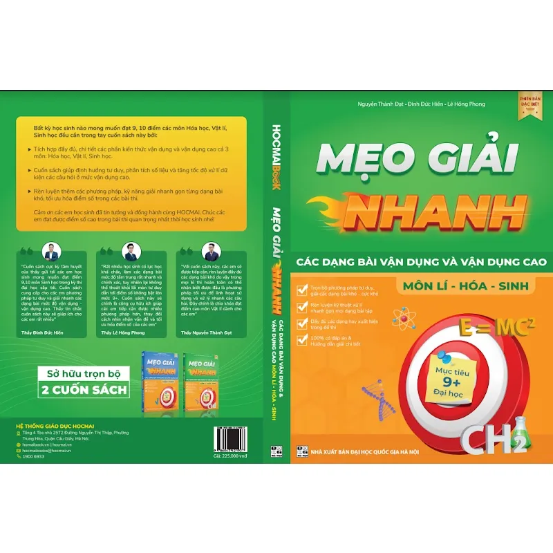 Ảnh Sách - [Lớp 12] Mẹo giải nhanh các dạng bài vận dụng và vận dụng cao môn Lí – Hóa – Sinh, mục tiêu điểm 9+ Đại học 3