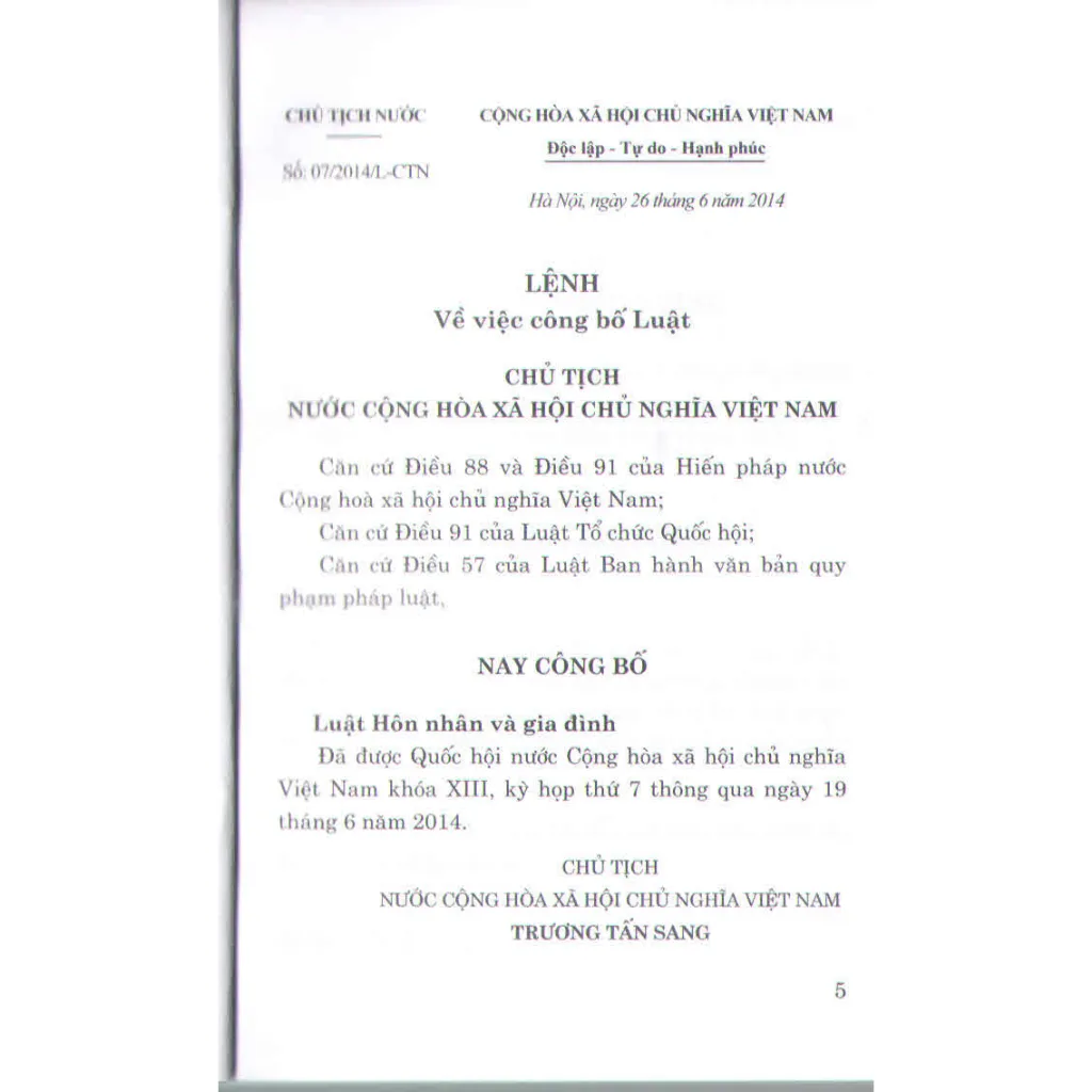 Ảnh Sách - Luật Hôn Nhân Và Gia Đình Năm 2014 2