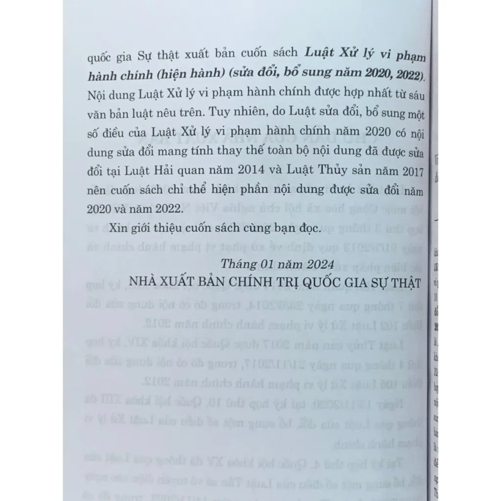 Ảnh Sách luật - Luật Xử lý vi phạm hành chính (hiện hành) (sửa đổi, bổ sung năm 2020, 2022) 2