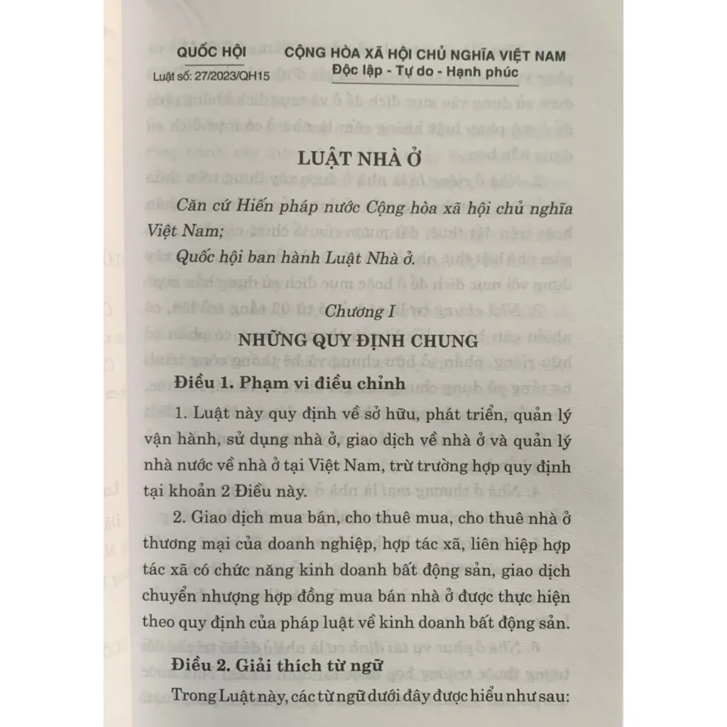 Ảnh Sách - Luật nhà ở (số 27/2023/QH15, có hiệu lực ngày 1.1.2025) 2