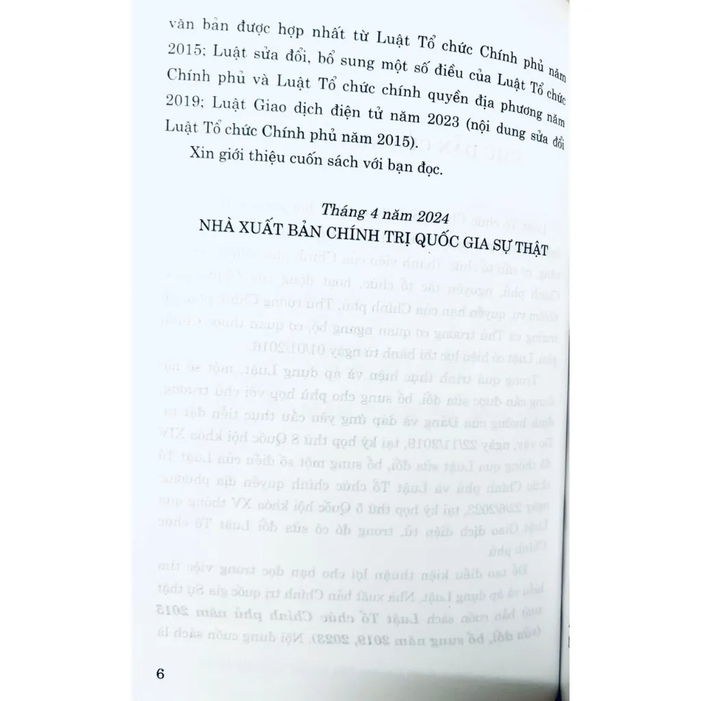 Ảnh Sách - Luật Tổ Chức Chính Phủ (Sửa Đổi, Bổ Sung Năm 2019, 2023) 3