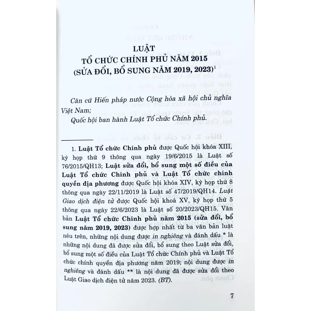 Ảnh Sách - Luật Tổ Chức Chính Phủ (Sửa Đổi, Bổ Sung Năm 2019, 2023) 4