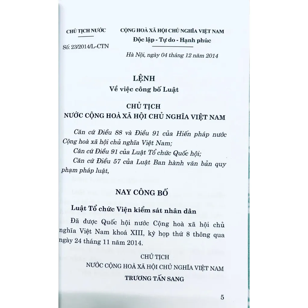 Ảnh Sách - Luật Tổ Chức Viện Kiểm Sát Nhân Dân (Hiện Hành) 1